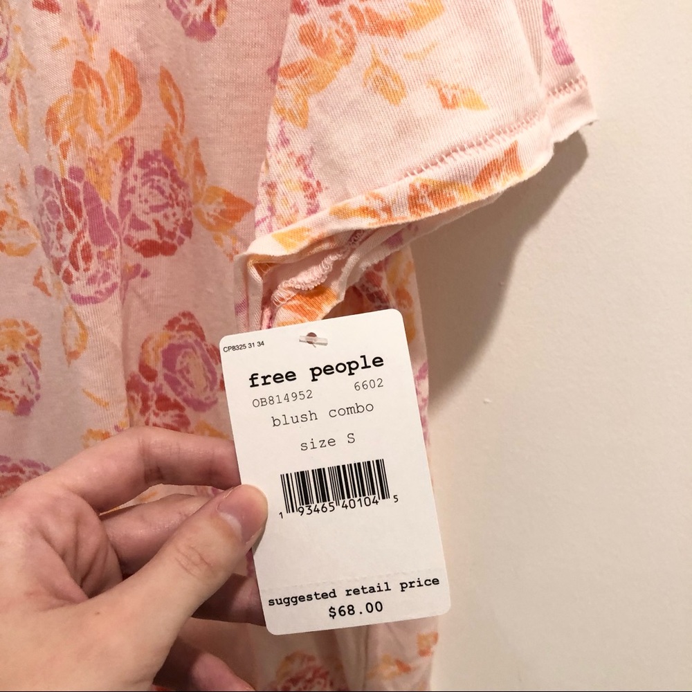NEW Free People Tourist Tee Floral Soft Graphic Tee Shirt - Size XS S M - Picture 8 of 10